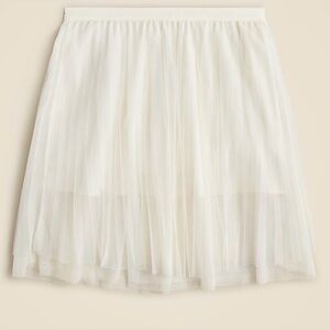 Crewcuts Ivory Pleated Tulle Skirt - size 10-11